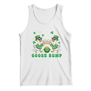Funny St Patricks Day Goose Drinking Beer Tank Top Goose Bump TS14 White Print Your Wear
