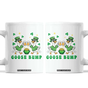 Funny St Patricks Day Goose Drinking Beer Coffee Mug Goose Bump TS14 White Print Your Wear