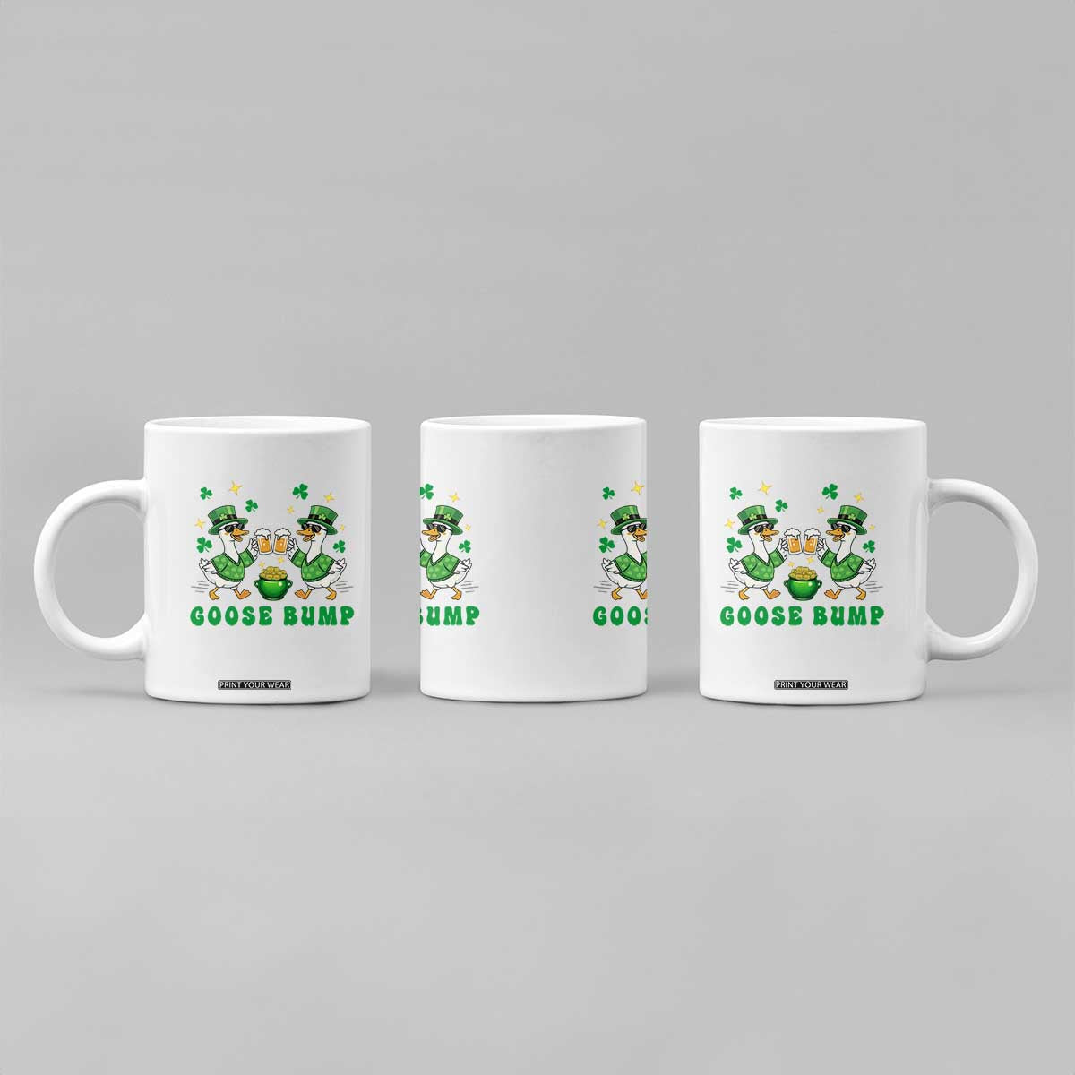 Funny St Patricks Day Goose Drinking Beer Coffee Mug Goose Bump TS14 Print Your Wear