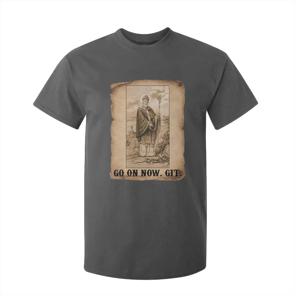 Funny Saint Patrick Irish Catholic St Patrick's Day T Shirt For Kid Go On Now Git TS14 Dark Heather Print Your Wear