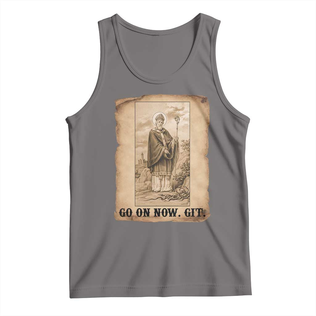 Funny Saint Patrick Irish Catholic St Patrick's Day Tank Top Go On Now Git TS14 Deep Heather Print Your Wear
