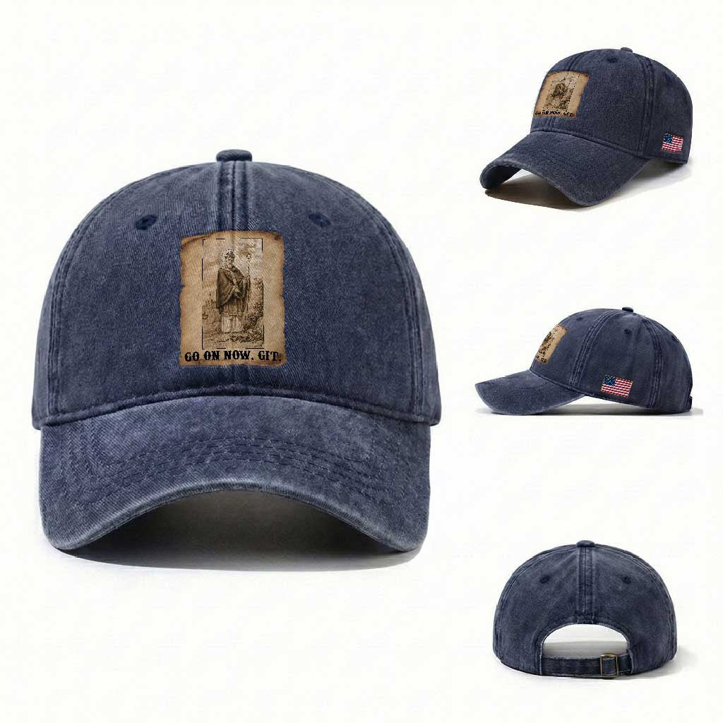 Funny Saint Patrick Irish Catholic St Patrick's Day Washed Cotton Baseball Cap Go On Now Git TS14 Washed Cap Universal Fit Navy Print Your Wear
