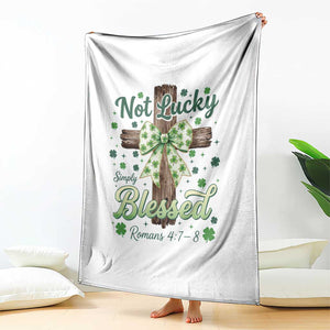 Shamrock Cross Irish St Patrick's Day Throw Blanket Not Lucky Simply Blessed TS14 Print Your Wear