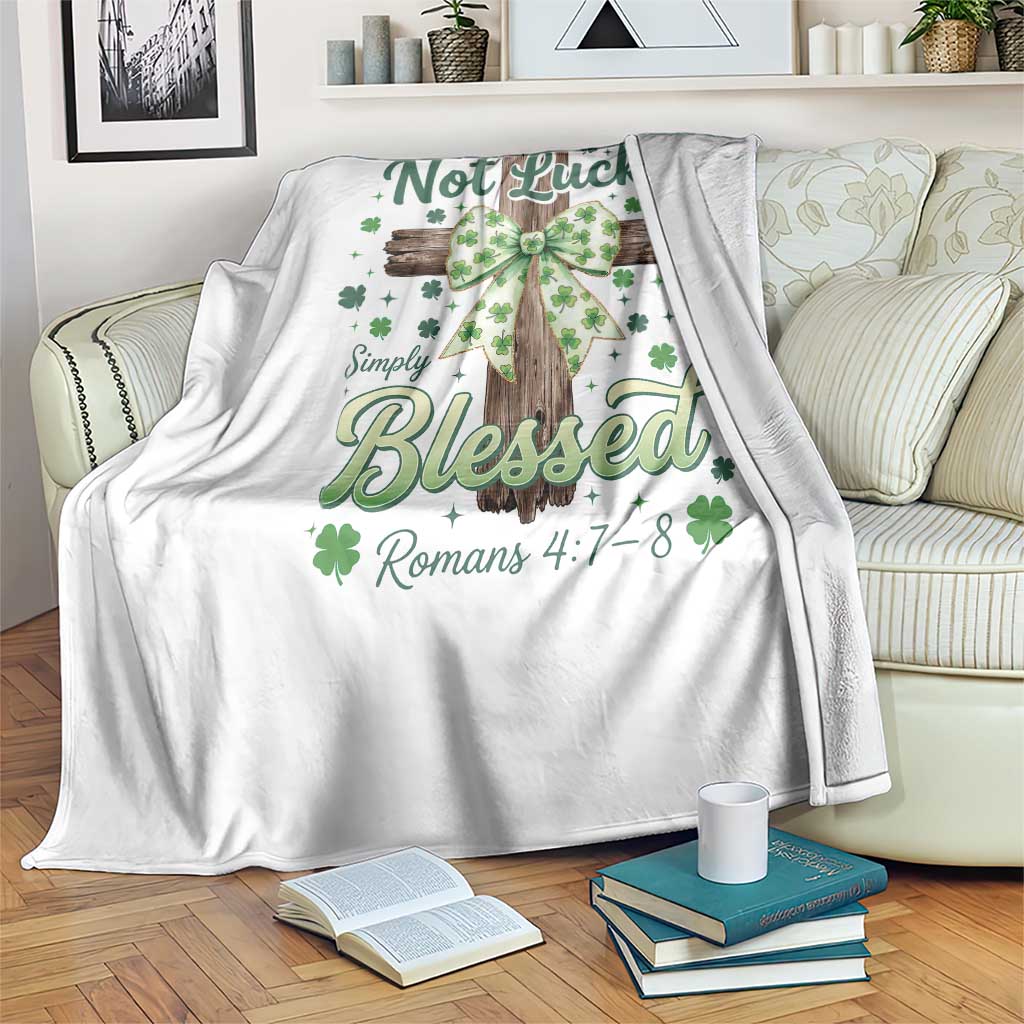 Shamrock Cross Irish St Patrick's Day Throw Blanket Not Lucky Simply Blessed TS14 Print Your Wear