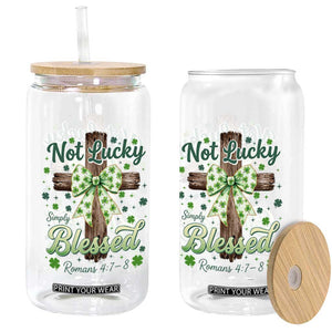 Shamrock Cross Irish St Patrick's Day Glass Can Not Lucky Simply Blessed TS14 Print Your Wear