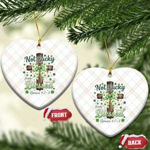 Shamrock Cross Irish St Patrick's Day Ceramic Ornament Not Lucky Simply Blessed TS14 Print Your Wear