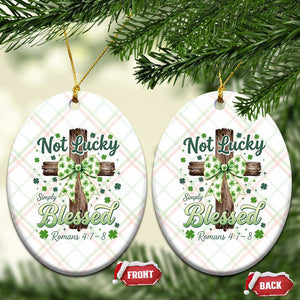 Shamrock Cross Irish St Patrick's Day Ceramic Ornament Not Lucky Simply Blessed TS14 Print Your Wear
