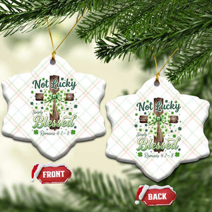 Shamrock Cross Irish St Patrick's Day Ceramic Ornament Not Lucky Simply Blessed TS14 Print Your Wear