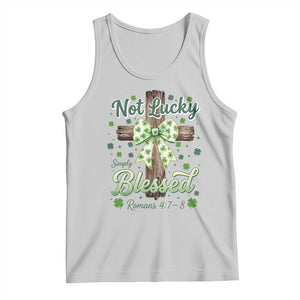 Shamrock Cross Irish St Patrick's Day Tank Top Not Lucky Simply Blessed TS14 Ash Print Your Wear