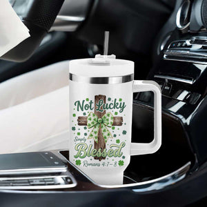 Shamrock Cross Irish St Patrick's Day Tumbler With Handle Not Lucky Simply Blessed TS14 Print Your Wear