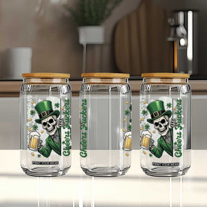 Cheers Fuckers St Patricks Day Glass Can Funny Skeleton Drinking Beer TS14 Print Your Wear