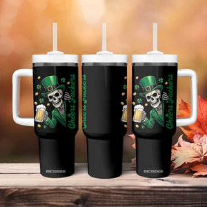 Cheers Fuckers St Patricks Day Tumbler With Handle Funny Skeleton Drinking Beer TS14 Print Your Wear