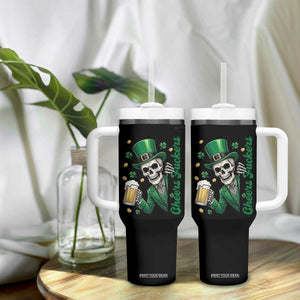 Cheers Fuckers St Patricks Day Tumbler With Handle Funny Skeleton Drinking Beer TS14 Print Your Wear