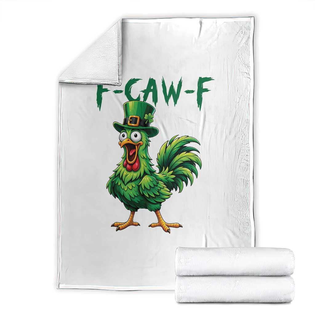 Funny St Patricks Day Lucky Chicken Throw Blanket F Caw F TS14 White Print Your Wear