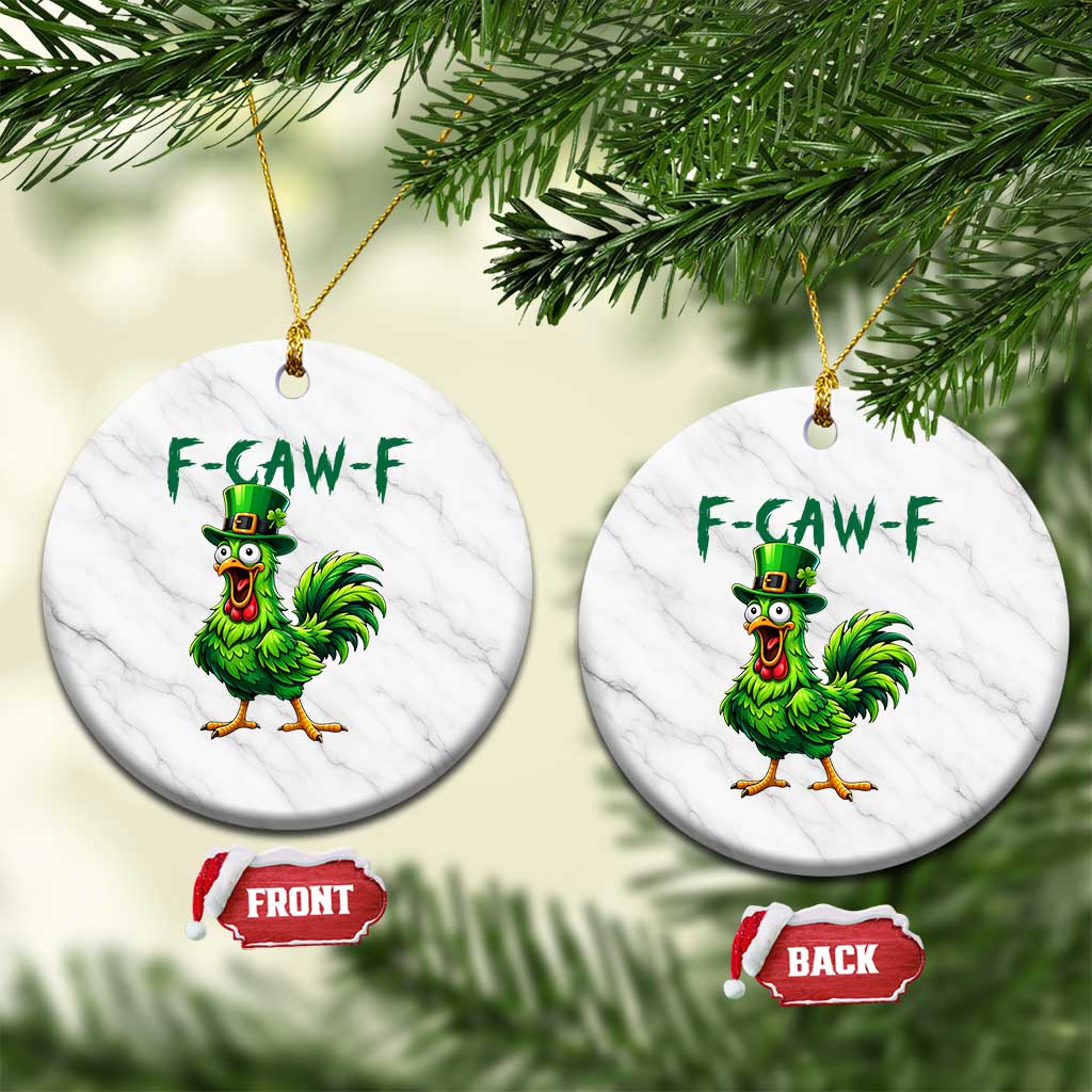 Funny St Patricks Day Lucky Chicken Ceramic Ornament F Caw F TS14 1pc White Marble Print Your Wear