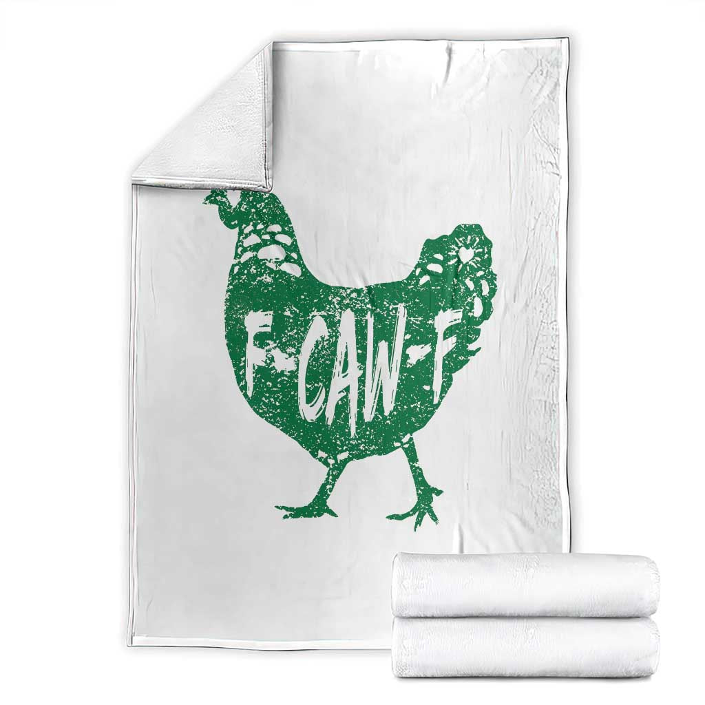 F Caw F Lucky Chicken Throw Blanket Funny St Patricks Day TS14 White Print Your Wear