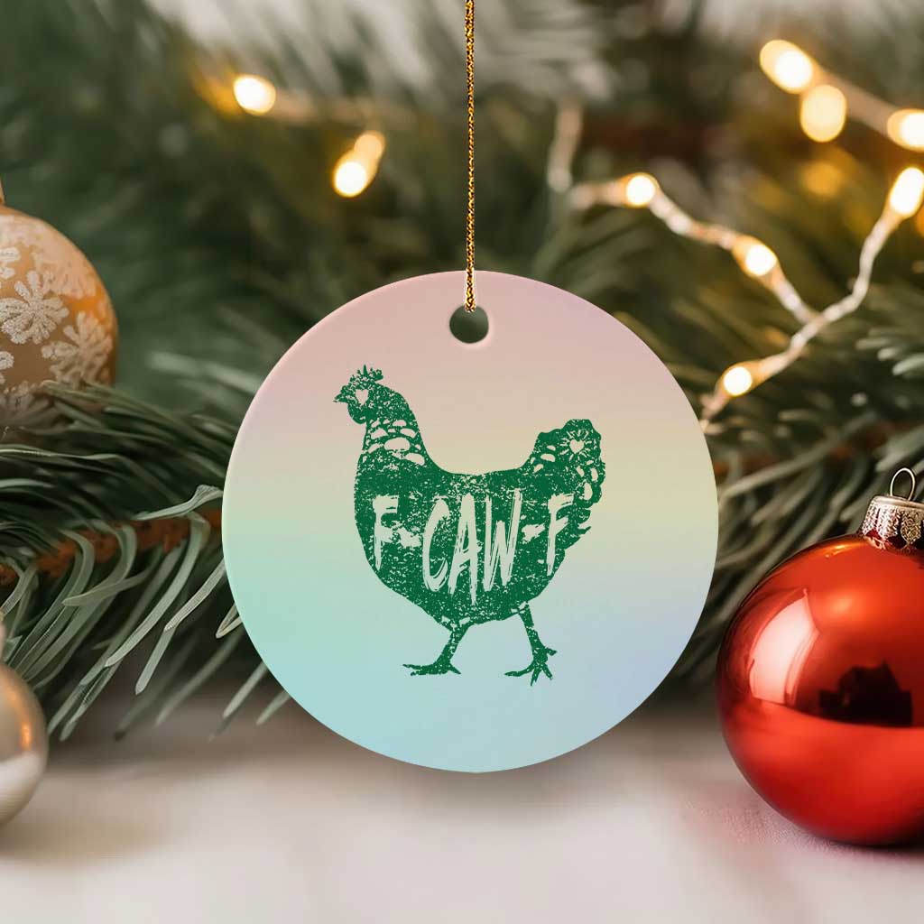 F Caw F Lucky Chicken Ceramic Ornament Funny St Patricks Day TS14 1pc Pastel Print Your Wear