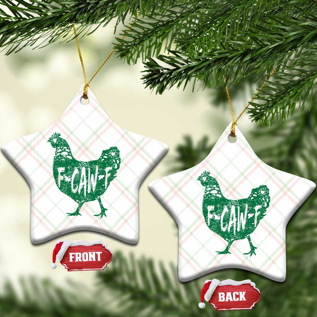 F Caw F Lucky Chicken Ceramic Ornament Funny St Patricks Day TS14 Print Your Wear