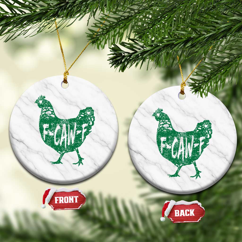 F Caw F Lucky Chicken Ceramic Ornament Funny St Patricks Day TS14 1pc White Marble Print Your Wear