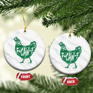 F Caw F Lucky Chicken Ceramic Ornament Funny St Patricks Day TS14 1pc White Marble Print Your Wear