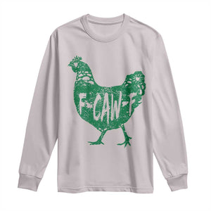 F Caw F Lucky Chicken Long Sleeve Shirt Funny St Patricks Day TS14 Ice Gray Print Your Wear