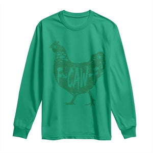 F Caw F Lucky Chicken Long Sleeve Shirt Funny St Patricks Day TS14 Irish Green Print Your Wear