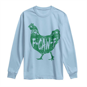 F Caw F Lucky Chicken Long Sleeve Shirt Funny St Patricks Day TS14 Light Blue Print Your Wear