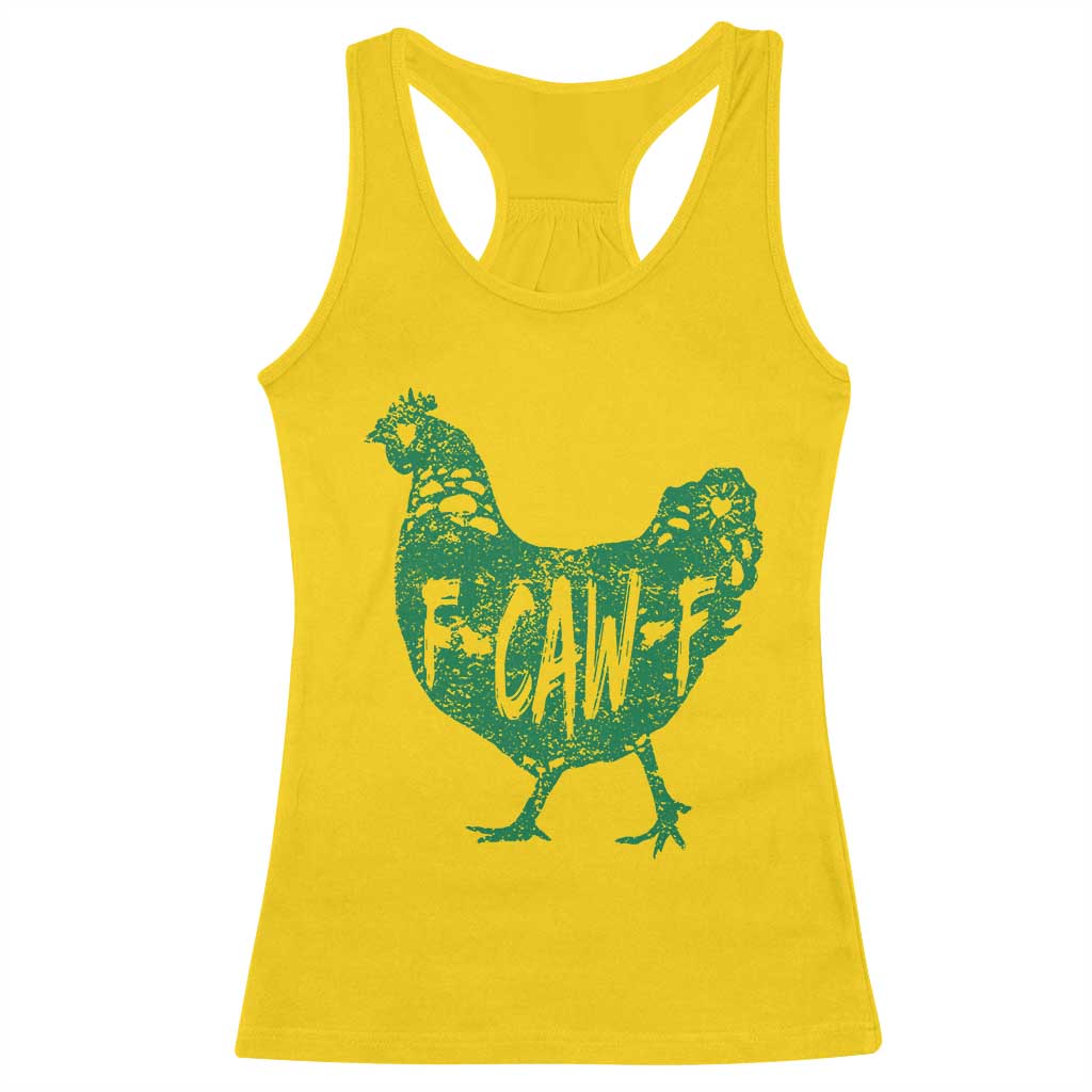 F Caw F Lucky Chicken Racerback Tank Top Funny St Patricks Day TS14 Daisy Print Your Wear