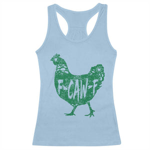 F Caw F Lucky Chicken Racerback Tank Top Funny St Patricks Day TS14 Light Blue Print Your Wear