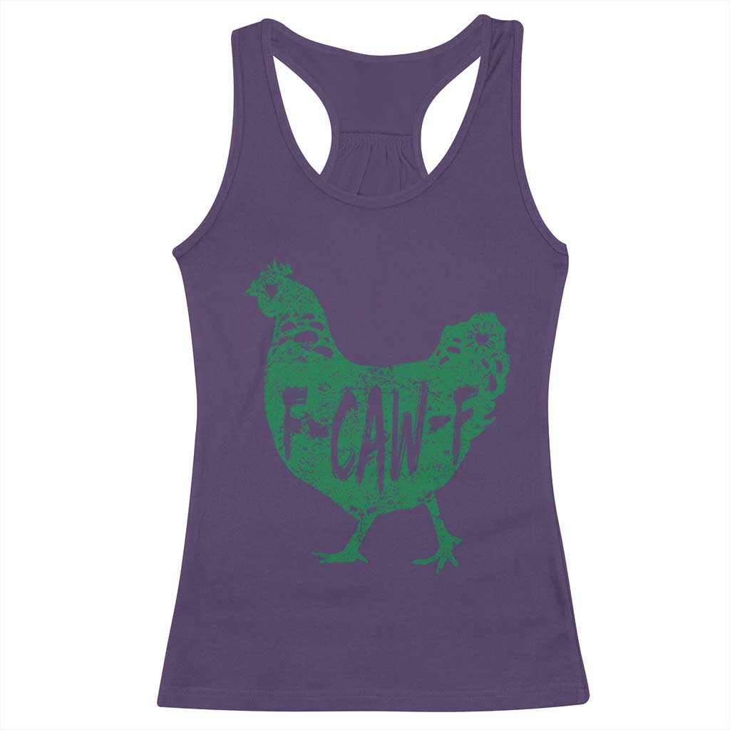 F Caw F Lucky Chicken Racerback Tank Top Funny St Patricks Day TS14 Purple Print Your Wear