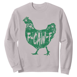 F Caw F Lucky Chicken Sweatshirt Funny St Patricks Day TS14 Ice Gray Print Your Wear