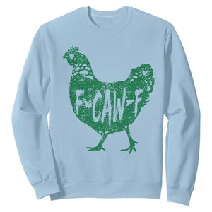F Caw F Lucky Chicken Sweatshirt Funny St Patricks Day TS14 Light Blue Print Your Wear
