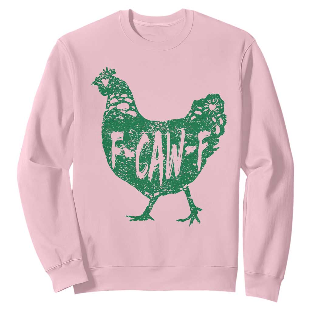 F Caw F Lucky Chicken Sweatshirt Funny St Patricks Day TS14 Light Pink Print Your Wear