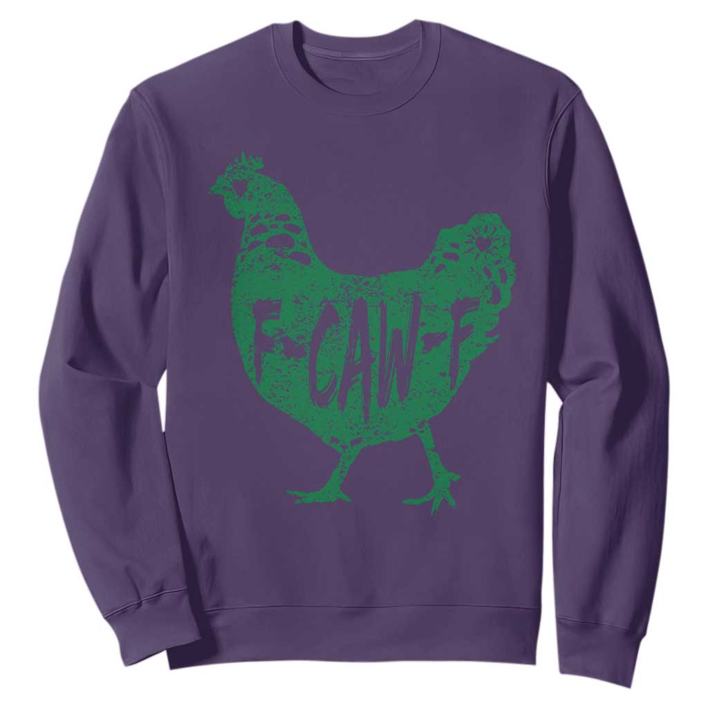F Caw F Lucky Chicken Sweatshirt Funny St Patricks Day TS14 Purple Print Your Wear