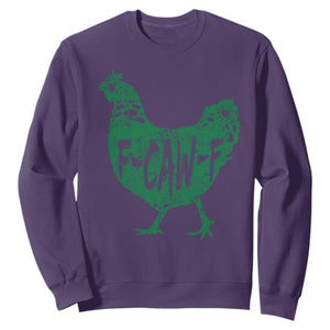 F Caw F Lucky Chicken Sweatshirt Funny St Patricks Day TS14 Purple Print Your Wear