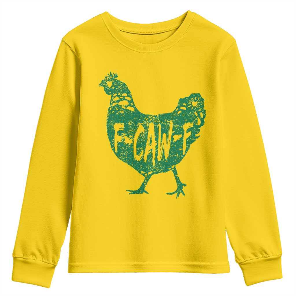 F Caw F Lucky Chicken Youth Sweatshirt Funny St Patricks Day TS14 Daisy Print Your Wear