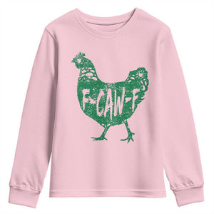 F Caw F Lucky Chicken Youth Sweatshirt Funny St Patricks Day TS14 Light Pink Print Your Wear