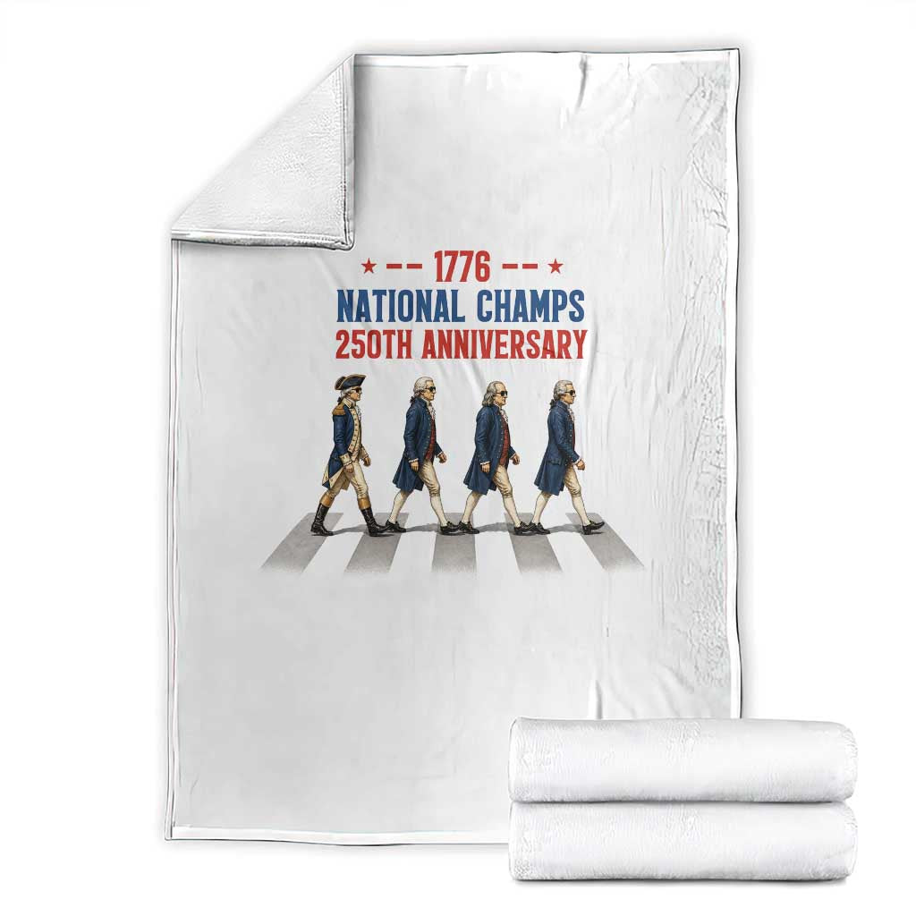 1776 National Champs Throw Blanket Funny Founding Father Roading Parody 4th of July TS14 White Print Your Wear