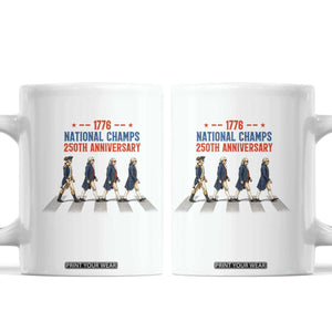 1776 National Champs Coffee Mug Funny Founding Father Roading Parody 4th of July TS14 White Print Your Wear
