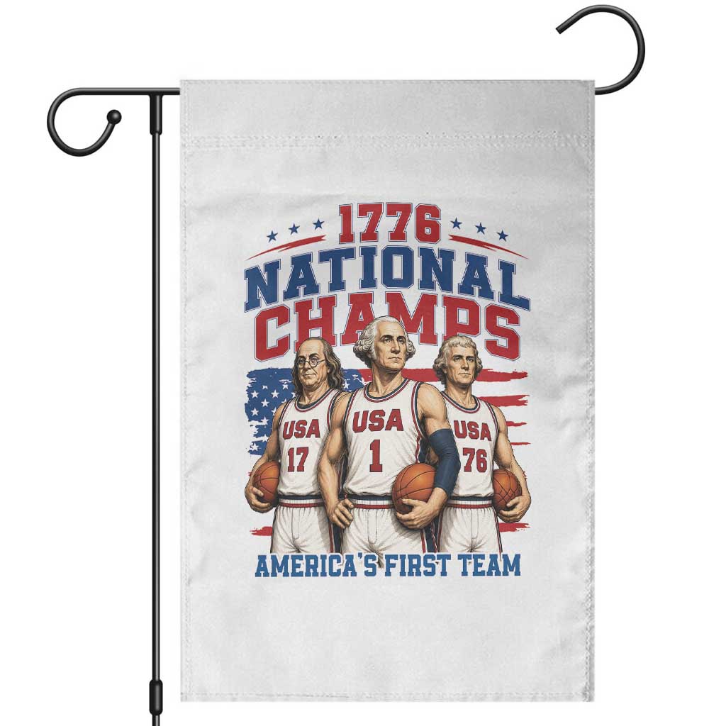 1776 National Champs Garden Flag Patriotic Founding Fathers Basketball Undefeated America TS14 White Print Your Wear