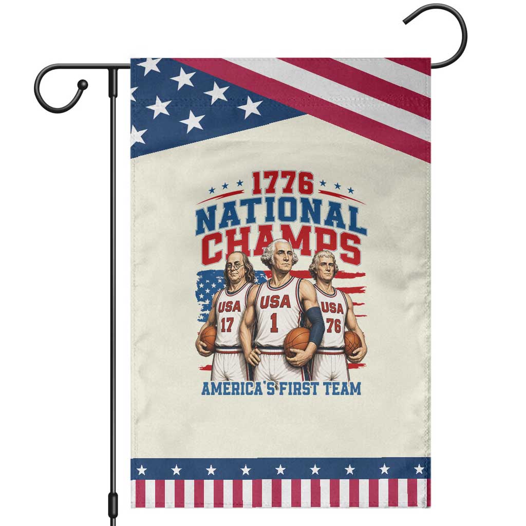 1776 National Champs Patriotic Garden Flag Funny Founding Fathers Basketball Undefeated America TS14 Modern Beige Blue Print Your Wear