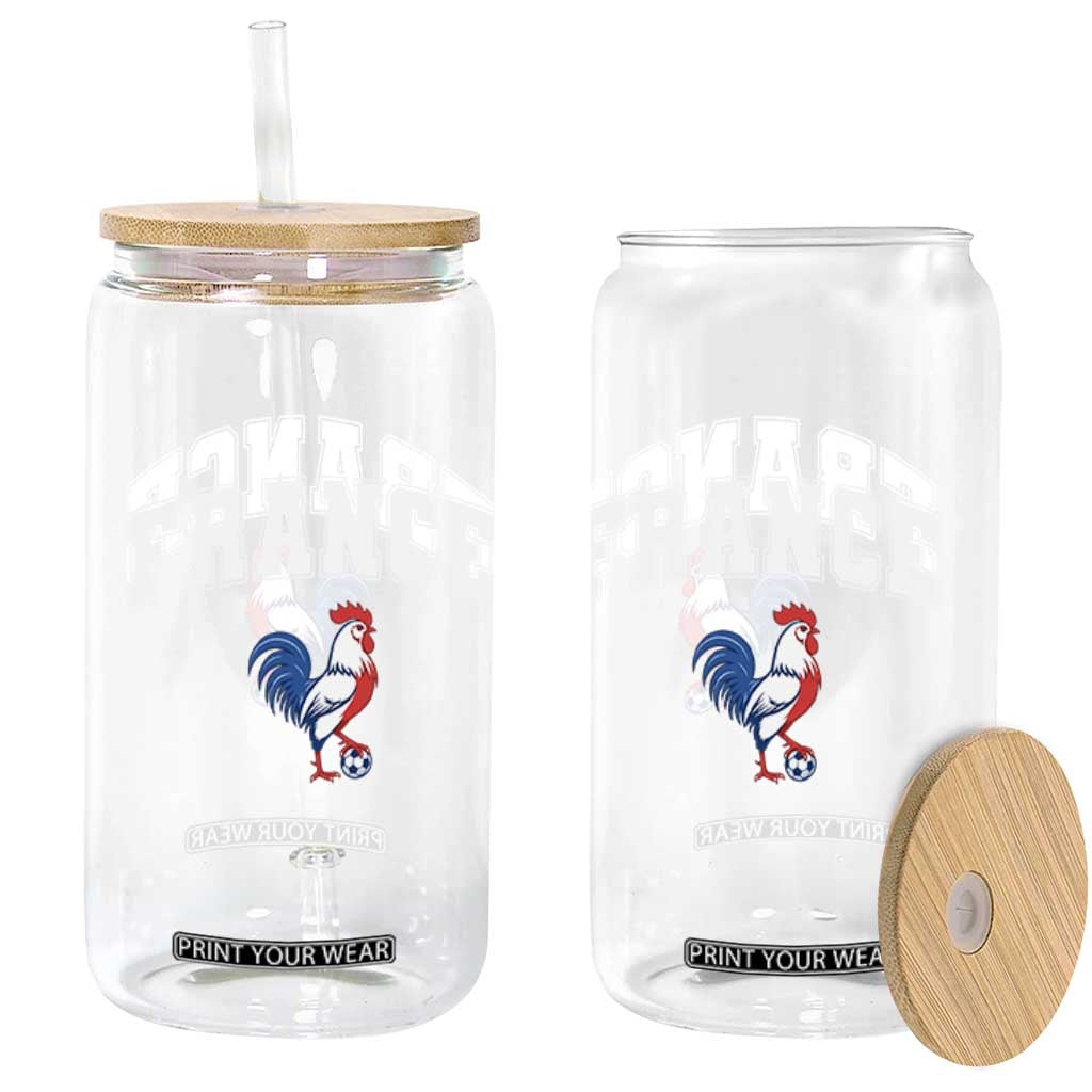 France Flag Gallic Rooster French National Pride Glass Can TS14 Print Your Wear