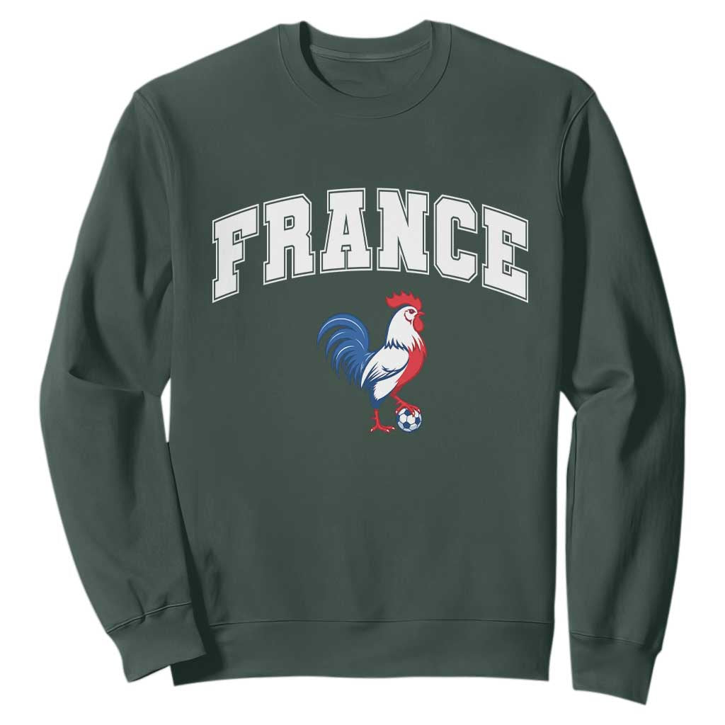 France Flag Gallic Rooster French National Pride Sweatshirt TS14 Dark Forest Green Print Your Wear