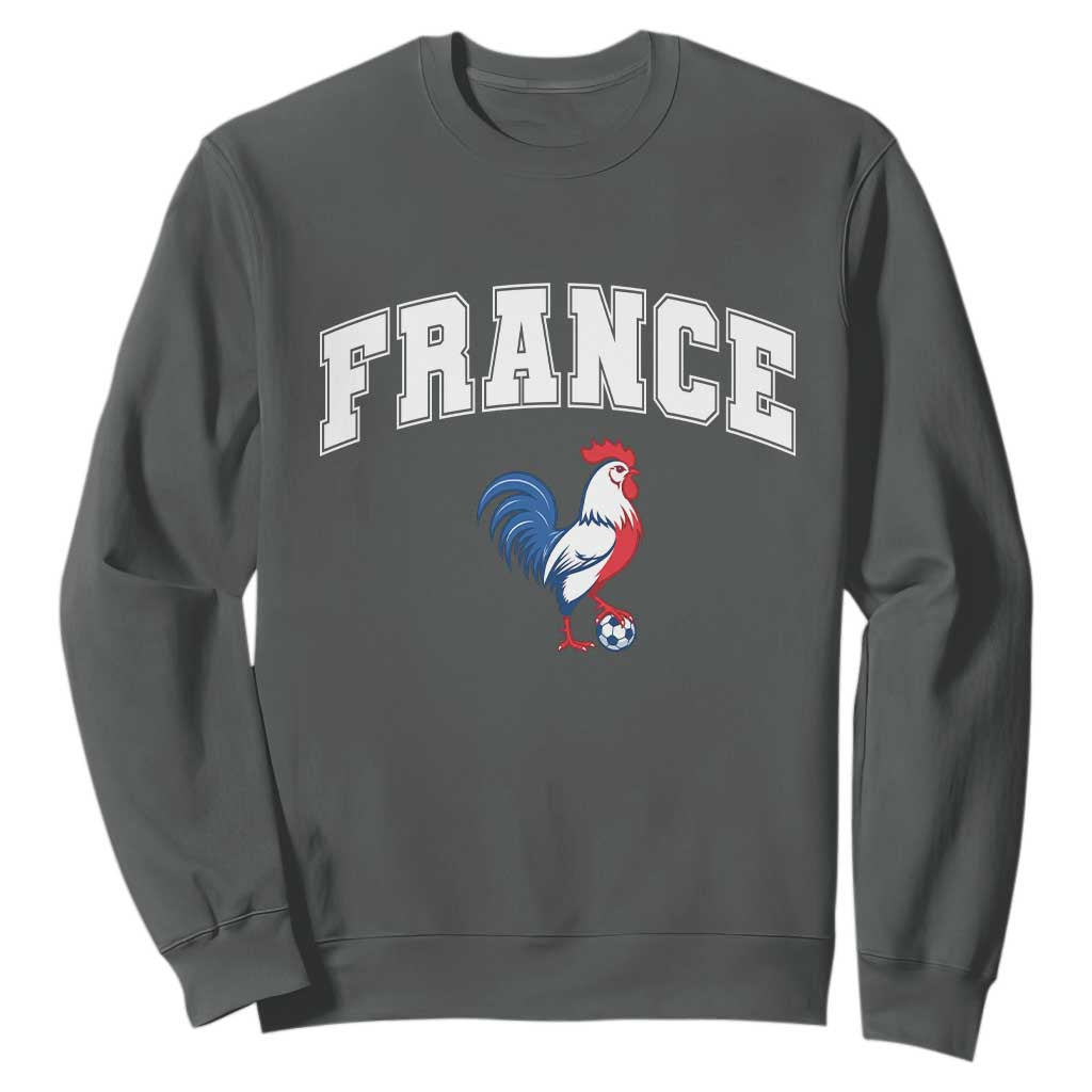 France Flag Gallic Rooster French National Pride Sweatshirt TS14 Dark Heather Print Your Wear