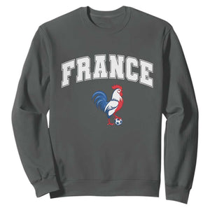 France Flag Gallic Rooster French National Pride Sweatshirt TS14 Dark Heather Print Your Wear