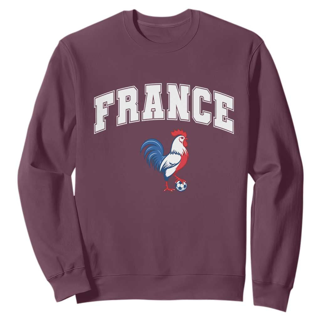 France Flag Gallic Rooster French National Pride Sweatshirt TS14 Maroon Print Your Wear