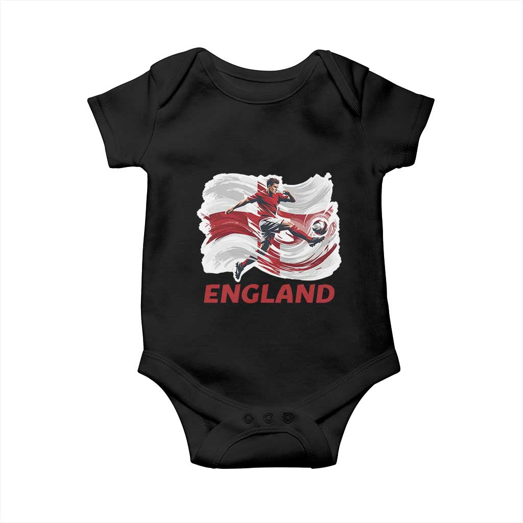 England Soccer Fan English Flag Baby Onesie TS14 Black Print Your Wear