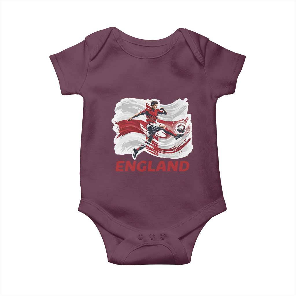 England Soccer Fan English Flag Baby Onesie TS14 Maroon Print Your Wear