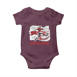 England Soccer Fan English Flag Baby Onesie TS14 Maroon Print Your Wear