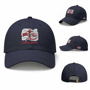 England Soccer Fan English Flag Baseball Cap TS14 Baseball Cap Universal Fit Navy Print Your Wear